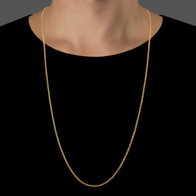Corrente Grumet (2mm) - 60cm ou 70cm - Banhado a Ouro 18K