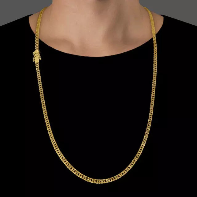 Corrente Grumet Dupla (4,5mm) - 60cm ou 70cm - Banhado a Ouro 18K