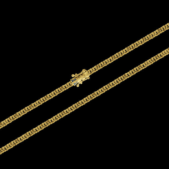 Corrente Grumet Dupla Fecho Especial Nossa Senhora (4,5mm) - 60cm ou 70cm - Banhado a Ouro 18K