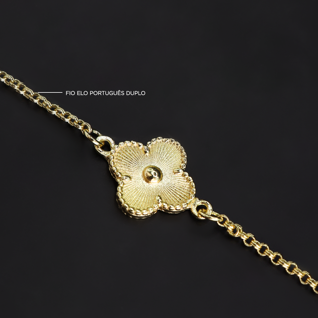 Corrente Trevo Dourado - 60cm e 70cm - Banhado a Ouro 18K