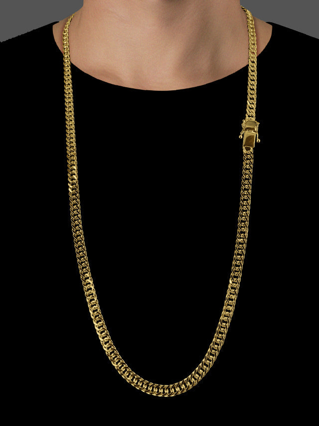 Corrente Grumet Dupla (6mm) - 50cm, 60cm ou 70cm - Banhado a Ouro 18K