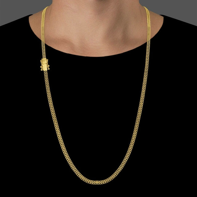 Corrente Grumet Lacraia (5mm) - 60cm ou 70cm - Banhado a Ouro 18K