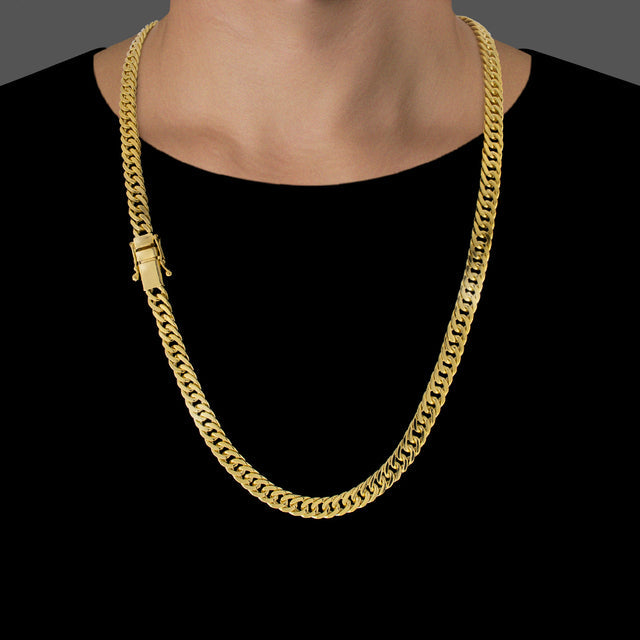 Corrente Grumet Dupla (6mm) - 50cm, 60cm ou 70cm - Banhado a Ouro 18K