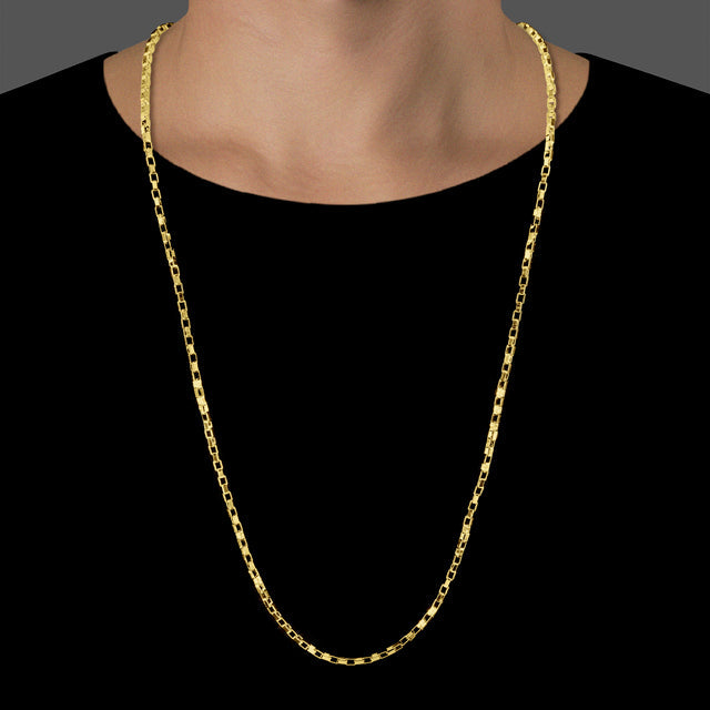 Corrente Elo Chapado (2,5mm) - 60cm ou 70cm - Banhado a Ouro 18K