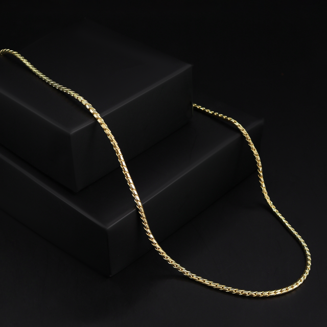 Corrente Grumet Cuban Redonda (2.5mm) - 60cm ou 70cm - Banhado a Ouro 18K