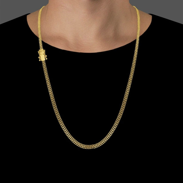 Corrente Grumet Lacraia (5mm) - 60cm ou 70cm - Banhado a Ouro 18K