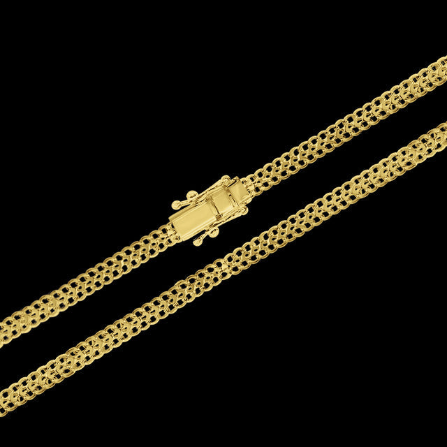 Corrente Grumet Lacraia (5mm) - 60cm ou 70cm - Banhado a Ouro 18K