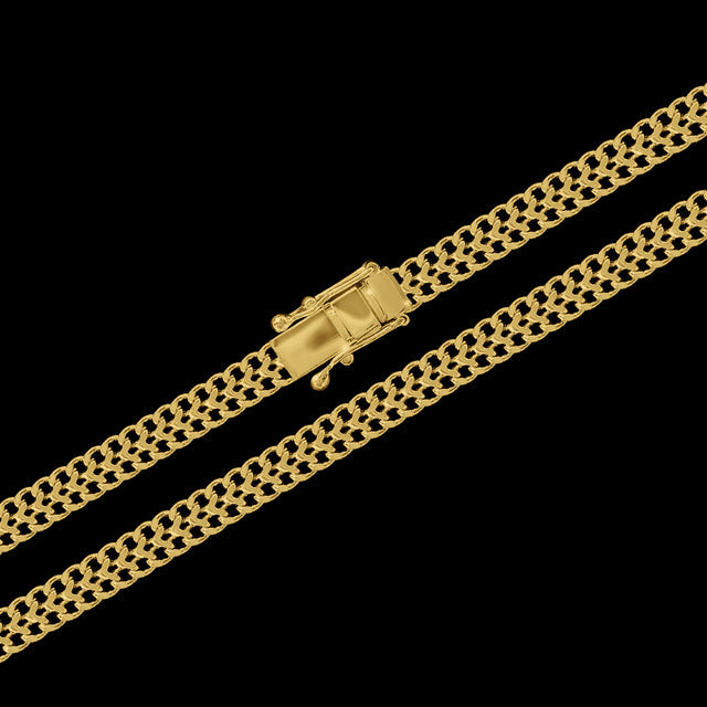 Corrente Grumet Lacraia (6mm) - 60cm ou 70cm - Banhado a Ouro 18K