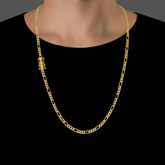 Corrente 3 Por 1 (4mm) - 60cm ou 70cm - Banhado a Ouro 18K