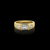 Anel Pedra Cristal Cravejado - Banhado a Ouro 18K