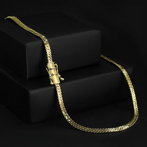 Corrente Grumet Especial Flat (4mm) - 50cm, 60cm ou 70cm - Banhado a Ouro 18K