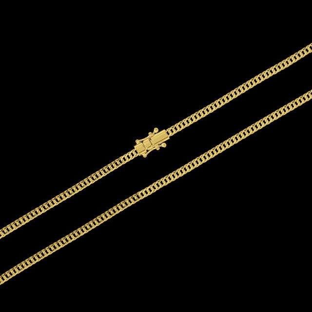 Corrente Grumet Dupla (4,5mm) - 60cm ou 70cm - Banhado a Ouro 18K