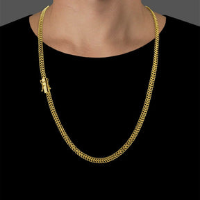 Corrente Grumet Lacraia (6mm) - 60cm ou 70cm - Banhado a Ouro 18K