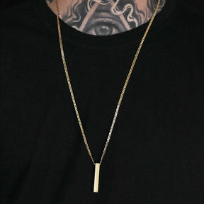 Corrente Piastrini com Pingente Personalizável (3mm) - 70cm - Banhado a Ouro 18K