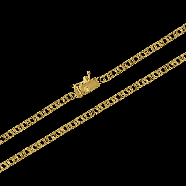 Corrente Grumet Dupla (3,5mm) - 60cm ou 70cm - Banhado a Ouro 18K