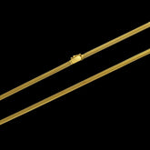 Corrente Rabo de Rato Flat (5mm) - 60cm ou 70cm - Banhado a Ouro 18K