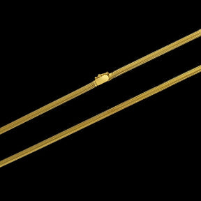 Corrente Rabo de Rato Flat (5mm) - 60cm ou 70cm - Banhado a Ouro 18K