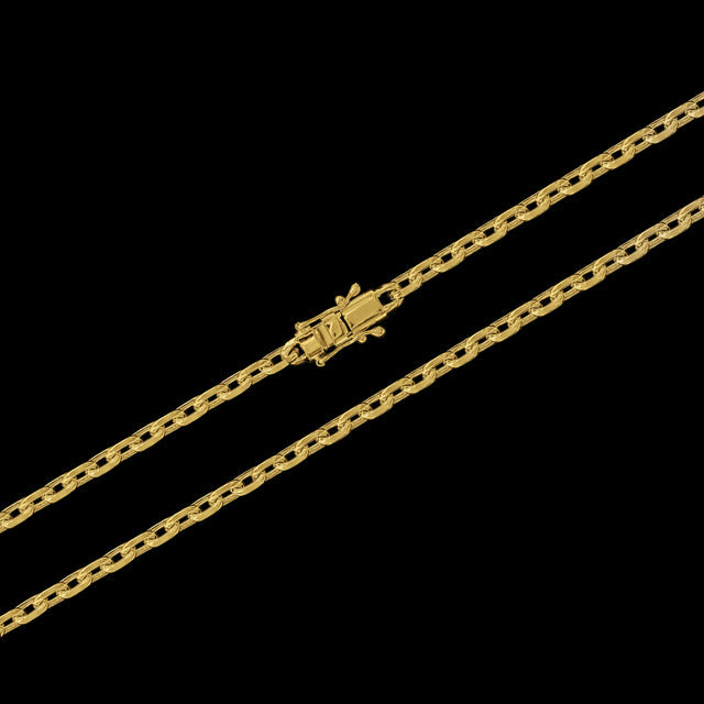 Corrente Elo Cadeado (5,5mm) - 60cm ou 70cm - Banhado a Ouro 18K