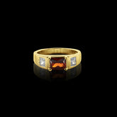 Anel Pedra Vermelha Cravejado - Banhado a Ouro 18K