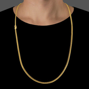 Corrente Rabo de Rato Flat (5mm) - 60cm ou 70cm - Banhado a Ouro 18K