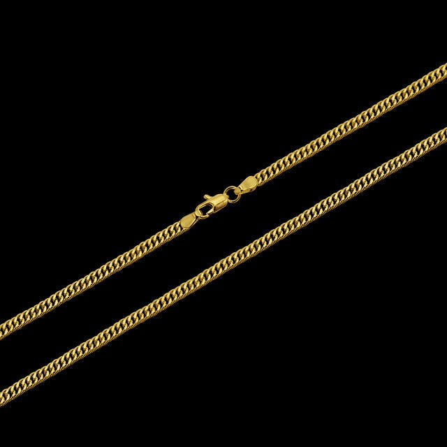 Corrente Grumet Dupla (3mm) - 50cm, 60cm ou 70cm - Banhado a Ouro 18K