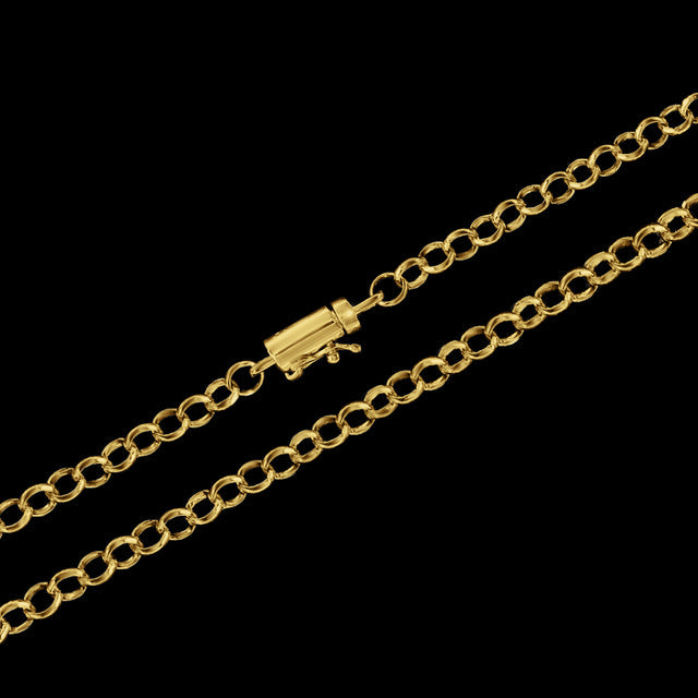 Corrente Elo Português (5mm) - 60cm ou 70cm - Banhado a Ouro 18K