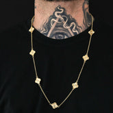 Corrente Trevo Dourado - 60cm e 70cm - Banhado a Ouro 18K