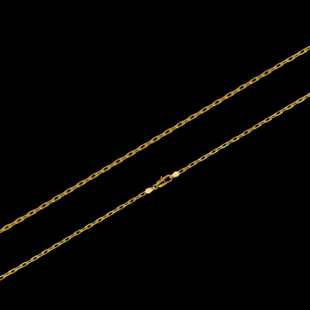 Corrente Elo Cadeado (3mm) - 60cm ou 70cm - Banhado a Ouro 18K