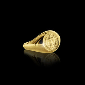 Anel Imagem São Bento 2 - Banhado a Ouro 18K