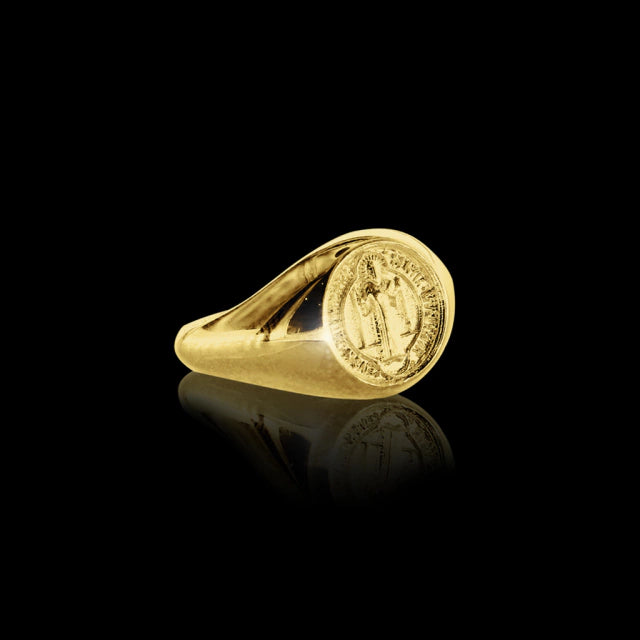 Anel Imagem São Bento 2 - Banhado a Ouro 18K
