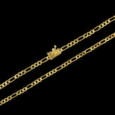 Corrente 3 Por 1 (3mm) - 60cm ou 70cm - Banhado a Ouro 18K