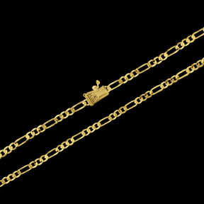 Corrente 3 Por 1 (3mm) - 60cm ou 70cm - Banhado a Ouro 18K