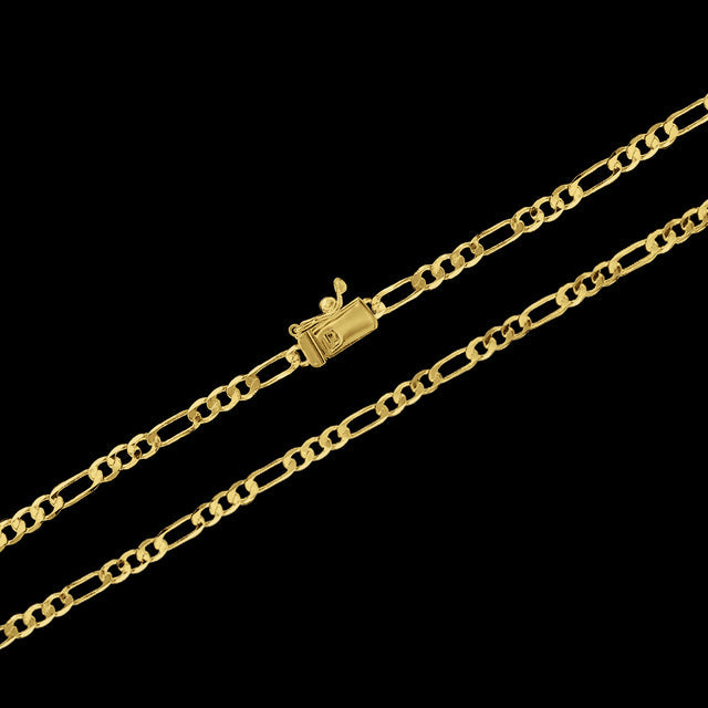 Corrente 3 Por 1 (3mm) - 60cm ou 70cm - Banhado a Ouro 18K