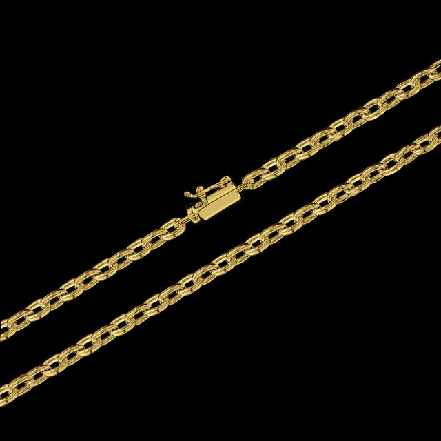 Corrente Elo Cadeado (5,5mm) - 60cm ou 70cm - Banhado a Ouro 18K