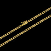 Corrente Elo Cadeado (5,5mm) - 60cm ou 70cm - Banhado a Ouro 18K