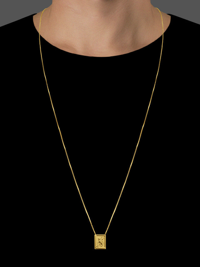 Escapulário Veneziana São Jorge Articulado - 70cm - Banhado a Ouro 18K