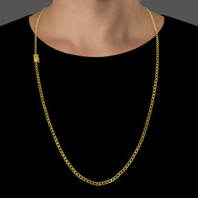 Corrente Grumet (3mm) - 60cm ou 70cm - Banhado a Ouro 18K