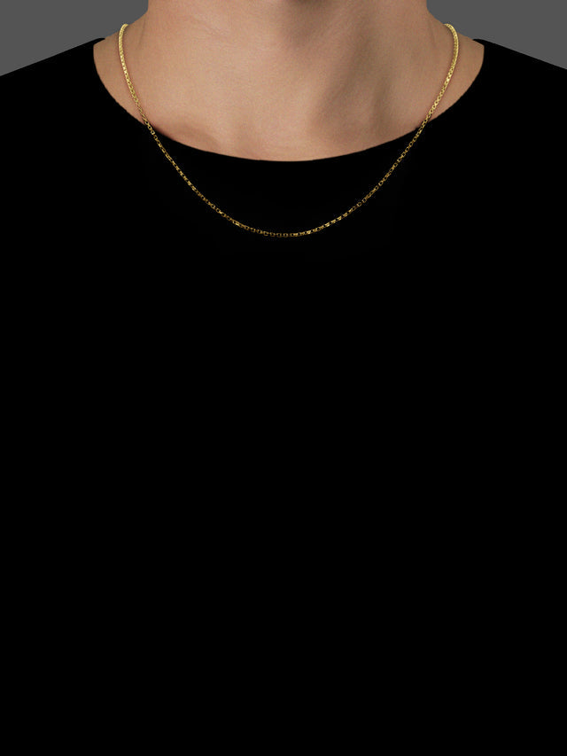 Corrente Elo Chapado (1mm) - 50cm, 60cm ou 70cm - Banhado a Ouro 18K