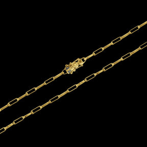 Corrente Elo Chapado Fecho Especial Nossa Senhora (4mm) - 60cm ou 70cm - Banhado a Ouro 18K
