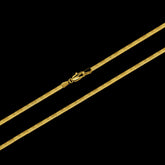 Corrente Flat Fita (3mm) - 60cm ou 70cm - Banhado a Ouro 18K