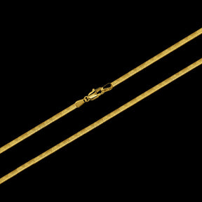 Corrente Flat Fita (3mm) - 60cm ou 70cm - Banhado a Ouro 18K