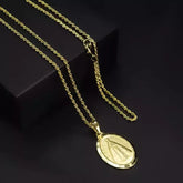 Corrente Cordão Baiano (2mm) 70cm+ Pingente Oval Nossa Senhora - 2,5x2cm - Banhado a Ouro 18K