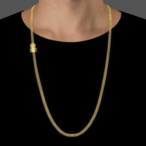 Corrente Grumet Lacraia (5mm) - 60cm ou 70cm - Banhado a Ouro 18K