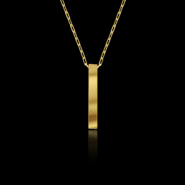 Corrente Elo Cadeado Fino com Pingente Personalizável (1mm) - 70cm - Banhado a Ouro 18K