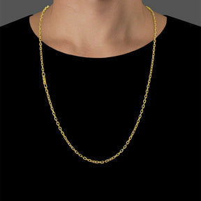 Corrente Elo Cadeado (3mm) - 60cm ou 70cm - Banhado a Ouro 18K