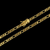 Corrente 3 Por 1 (4mm) - 60cm ou 70cm - Banhado a Ouro 18K