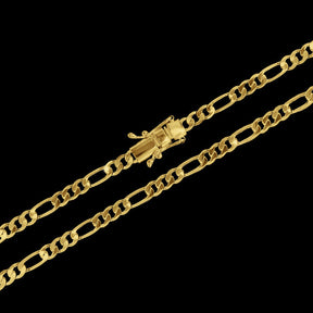Corrente 3 Por 1 (4mm) - 60cm ou 70cm - Banhado a Ouro 18K