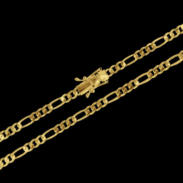 Corrente 3 Por 1 (4mm) - 60cm ou 70cm - Banhado a Ouro 18K