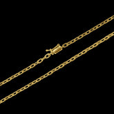 Corrente Elo Cadeado (3mm) - 60cm ou 70cm - Banhado a Ouro 18K
