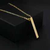 Corrente Piastrini com Pingente Personalizável (3mm) - 70cm - Banhado a Ouro 18K